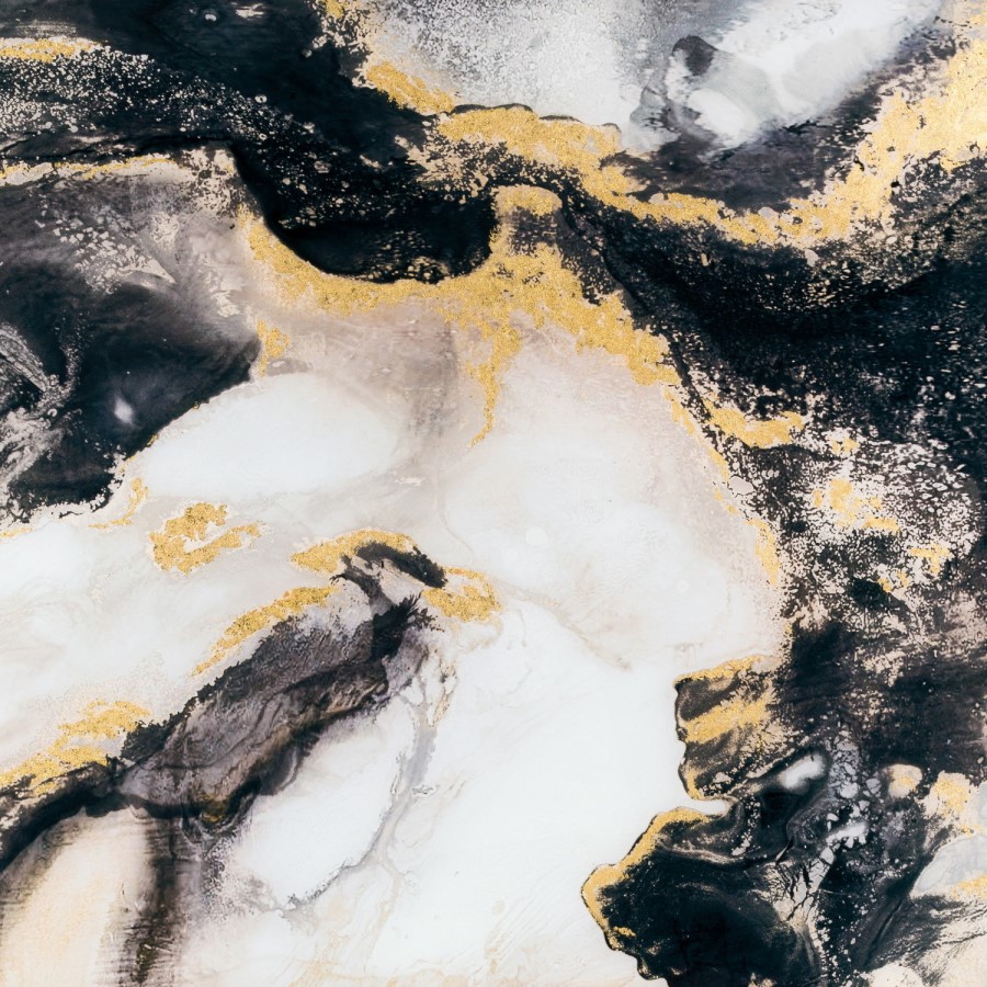 Large Black Marble Print with Gold Frame 