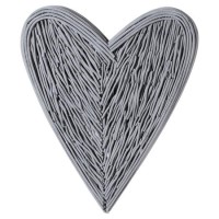 Grey Wall Hanging Wicker Heart 