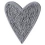 Grey Wall Hanging Wicker Heart 