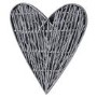Grey Wall Hanging Wicker Heart 