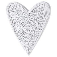 White Wall Hanging Wicker Heart