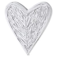 Small White Wall Hanging Wicker Heart
