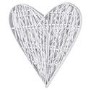 Small White Wall Hanging Wicker Heart