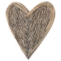 Small Brown Wall Hanging Wicker Heart 