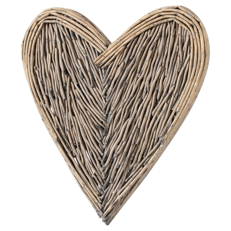 Small Brown Wall Hanging Wicker Heart 