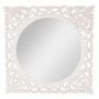 Large White Wall Mirror with Carved Wood Frame 