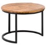 Round Wood Nest of 3 Tables 