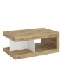 Small White and Oak Coffee Table with Storage - Luci