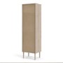 Rome Matte Whitte Bookcase with 1 Drawer with Jackson Hickory Oak Detail