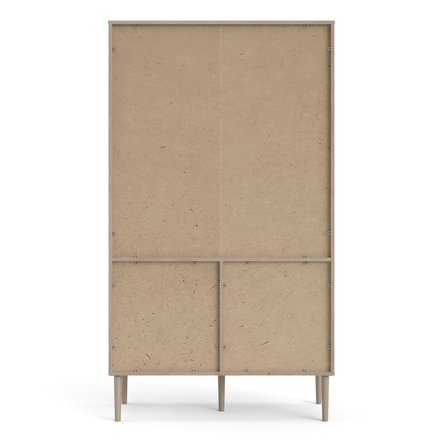 Rome Matte Black Bookcase with  2 sliding Doors andJackson Hickory Oak 