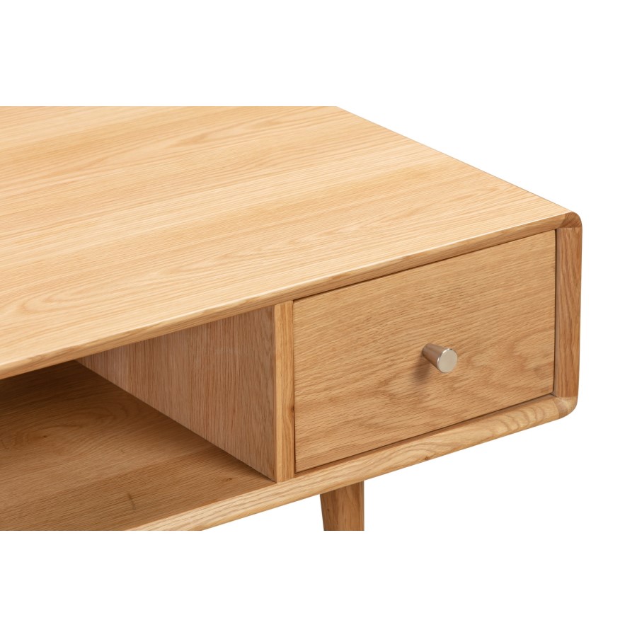 Large Solid Oak Coffee Table with 2 Drawers - Manny