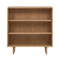 Low Solid Oak Bookcase - Manny