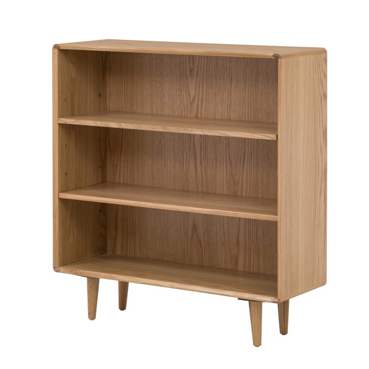 Low Solid Oak Bookcase - Manny