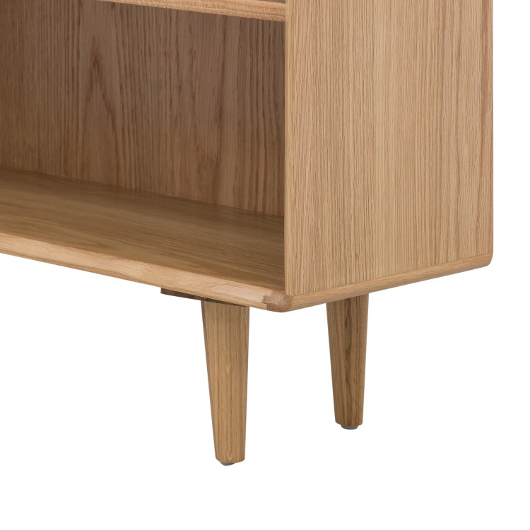 Low Solid Oak Bookcase - Manny