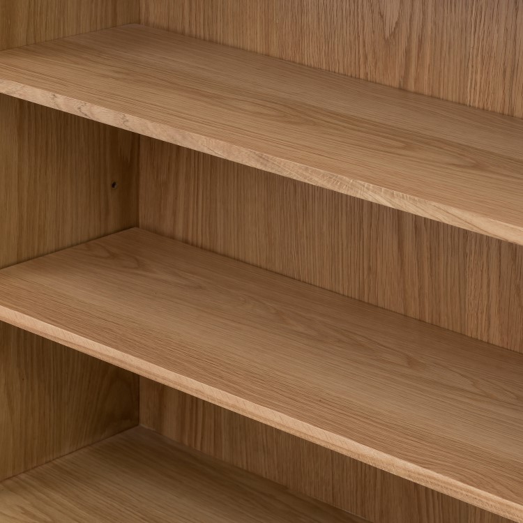 Low Solid Oak Bookcase - Manny