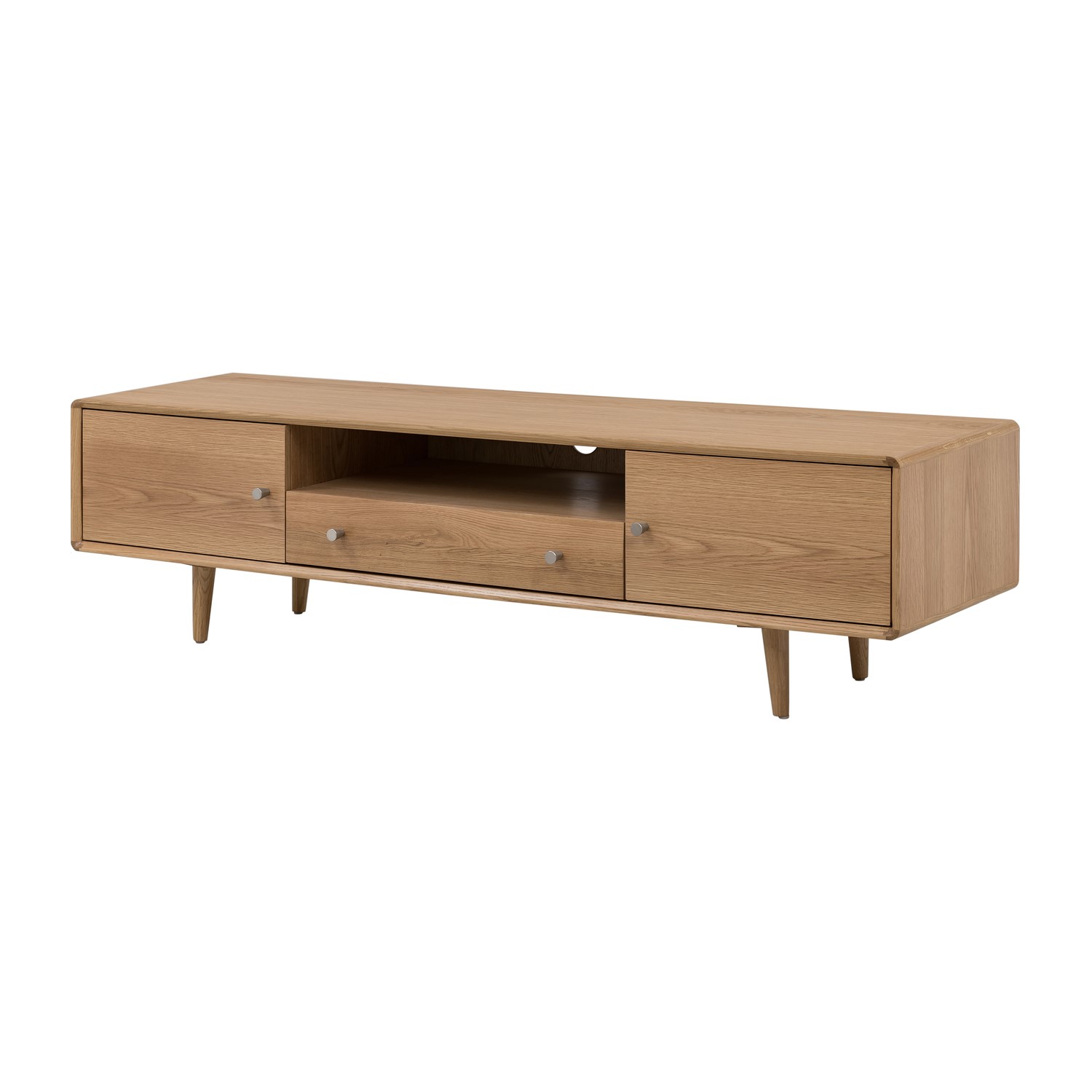 Read more about Large tv stand with storage in solid oak tvs up to 45 marny