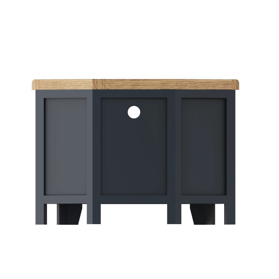 Navy Solid Oak Corner TV Stand with Storage - TV's up to 43" - Pegasus