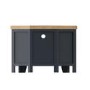 Navy Solid Oak Corner TV Stand with Storage - TV's up to 43" - Pegasus