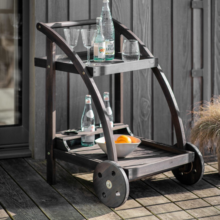 Caspian House Volos Black Drinks Trolley