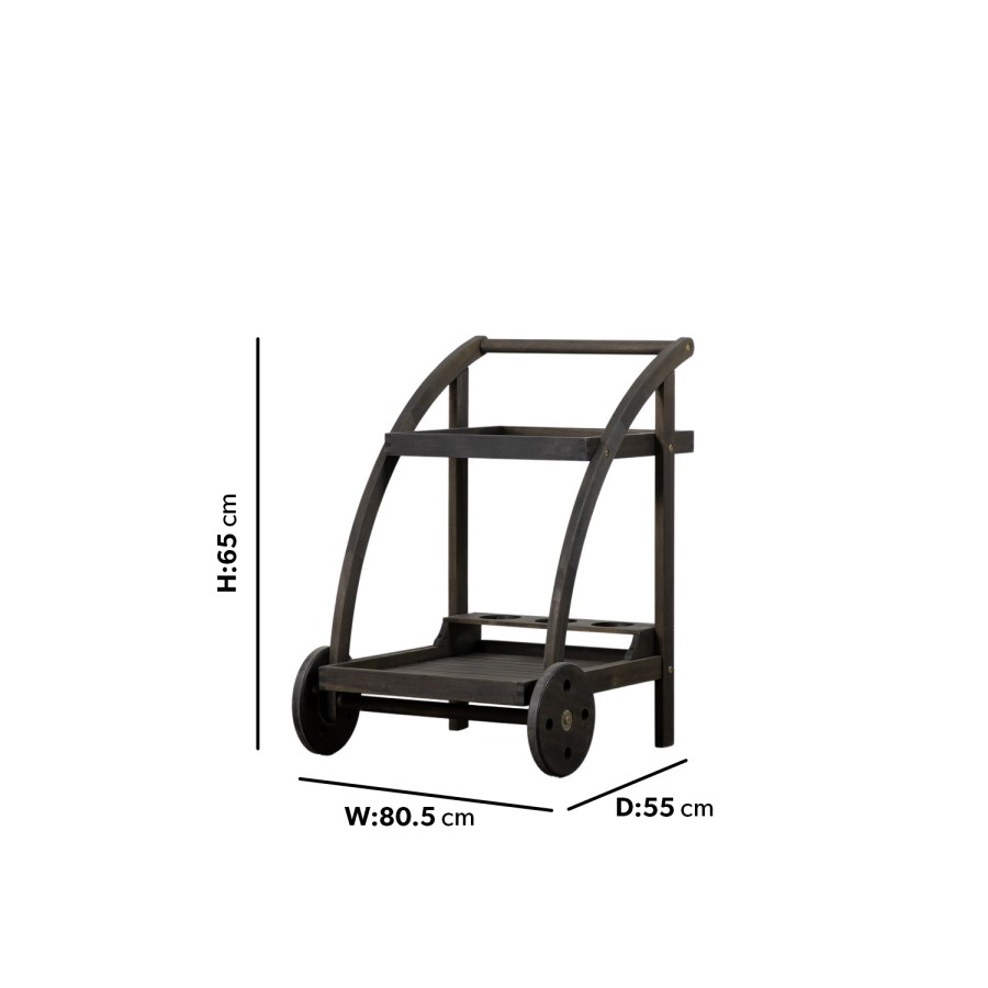 Caspian House Volos Black Drinks Trolley