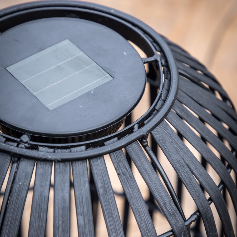 Caspian House Blakeney Black Solar LED Lantern 25 x 40cm