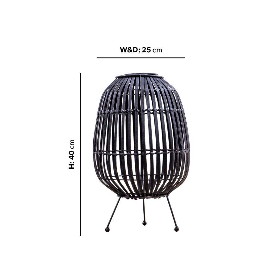 Caspian House Blakeney Black Solar LED Lantern 25 x 40cm