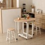 Folding Dining Set with 2 Stools