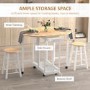 Folding Dining Set with 2 Stools