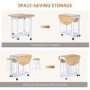 Folding Dining Set with 2 Stools