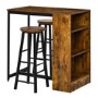 Rustic Wood Effect Bar Table and Stool Set - Seats 2 - Ryder