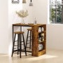 Rustic Wood Effect Bar Table and Stool Set - Seats 2 - Ryder