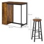 Rustic Wood Effect Bar Table and Stool Set - Seats 2 - Ryder