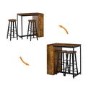 Rustic Wood Effect Bar Table and Stool Set - Seats 2 - Ryder