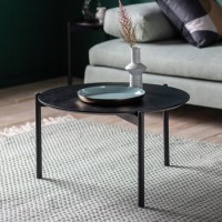Round Black Oak Coffee Table - Burley Round Black Oak Coffee Table - Burley