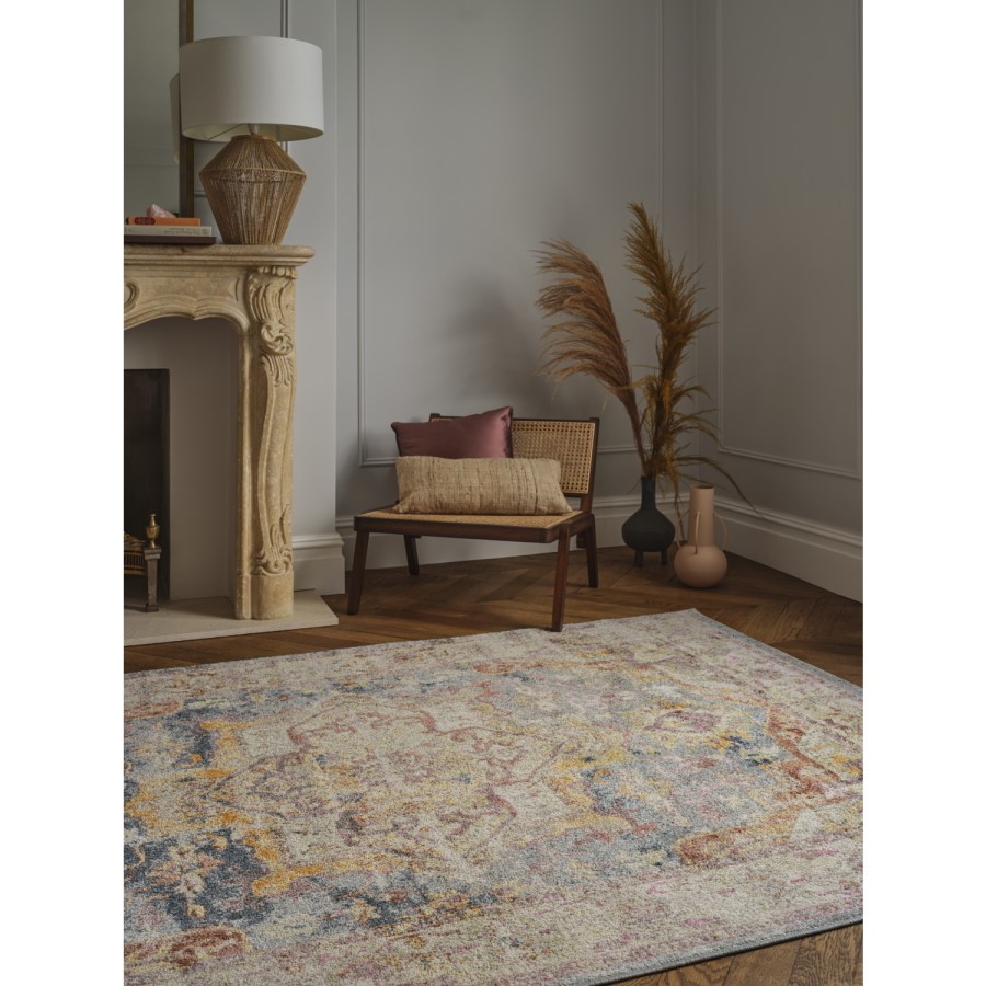 Large Distressed Persian Multicoloured Rug - 290 x 200 cm - Flores