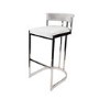Grey Velvet Metal Bar Stool