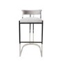 Grey Velvet Metal Bar Stool