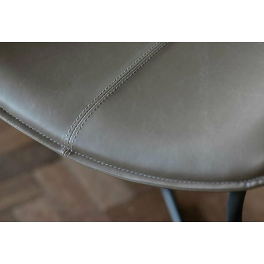 GRADE A1 - Set of 2 Grey Faux Leather Bar Stools with Backs - Caspian House