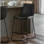 GRADE A1 - Set of 2 Grey Faux Leather Bar Stools with Backs - Caspian House