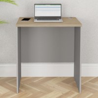 Small Light Grey and Oak Office Desk - Denver