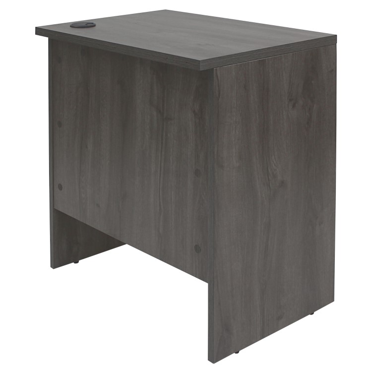 GRADE A1 - Small Dark Grey Washed Oak Office Desk - Denver