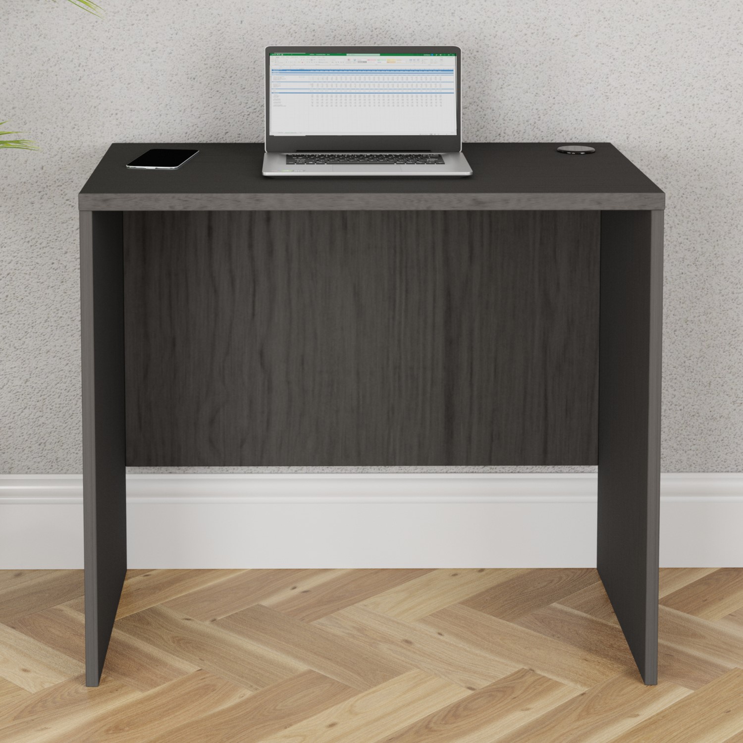 Photo of Small dark grey wooden office desk - denver