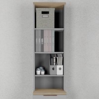 Narrow Light Grey Wall Mounted Bookcase - Denver Narrow Light Grey Wall Mounted Bookcase - Denver