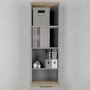 Narrow Light Grey Wall Mounted Bookcase - Denver