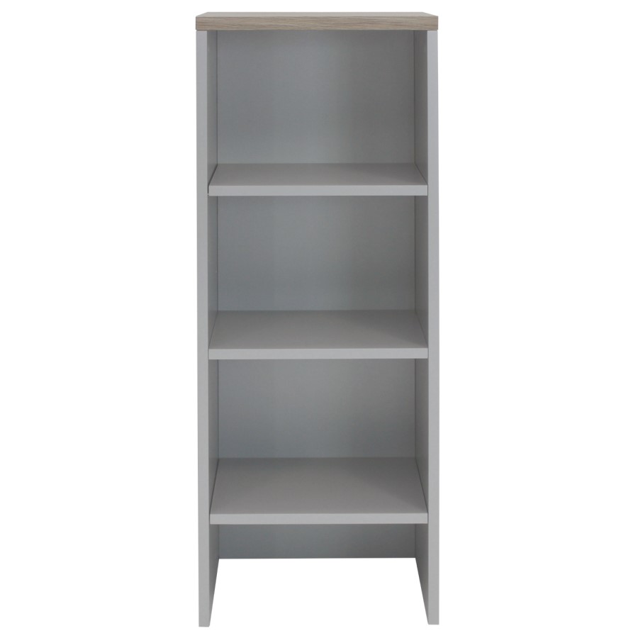 Narrow Light Grey Wall Mounted Bookcase - Denver