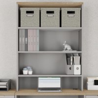 Light Grey Wide Wall Mounted Bookcase - Denver