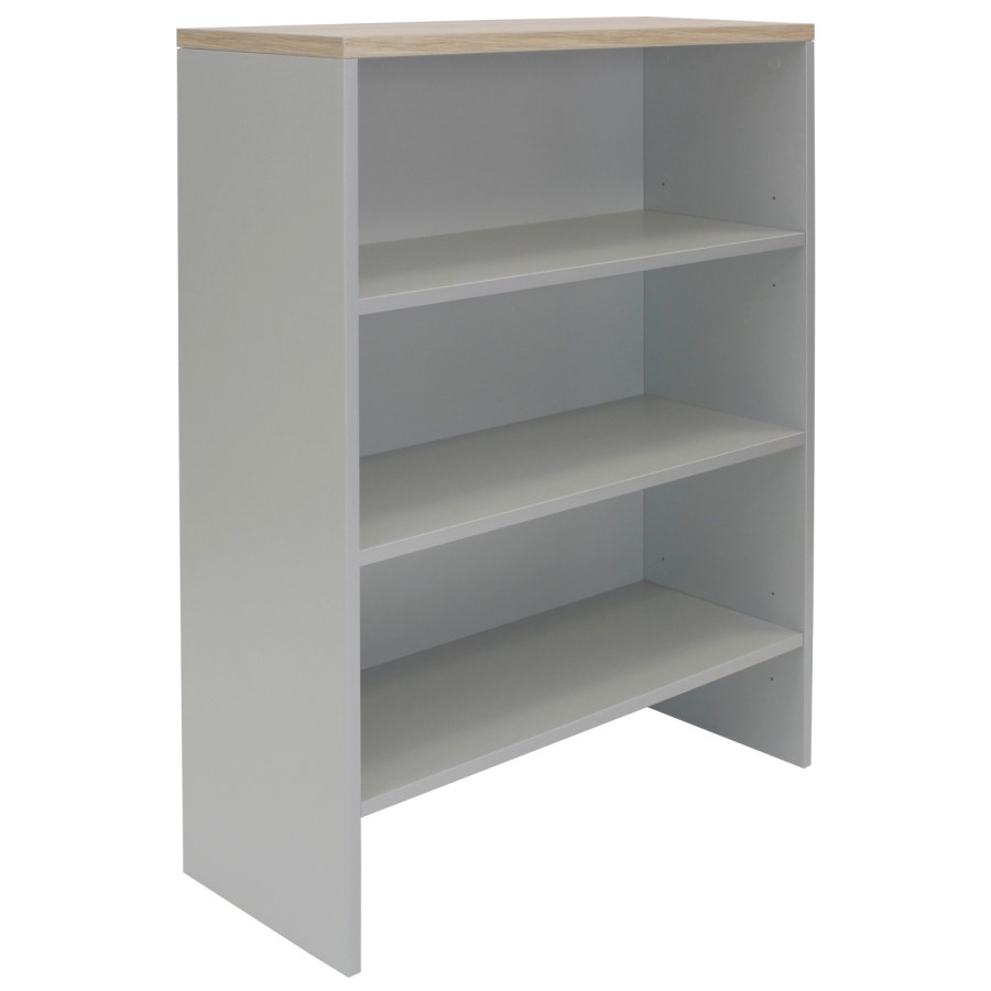 Light Grey Wide Wall Mounted Bookcase - Denver