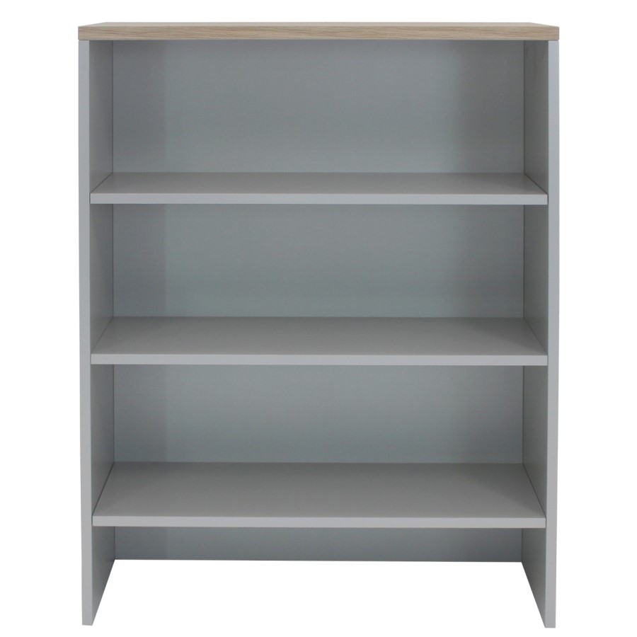 Light Grey Wide Wall Mounted Bookcase - Denver