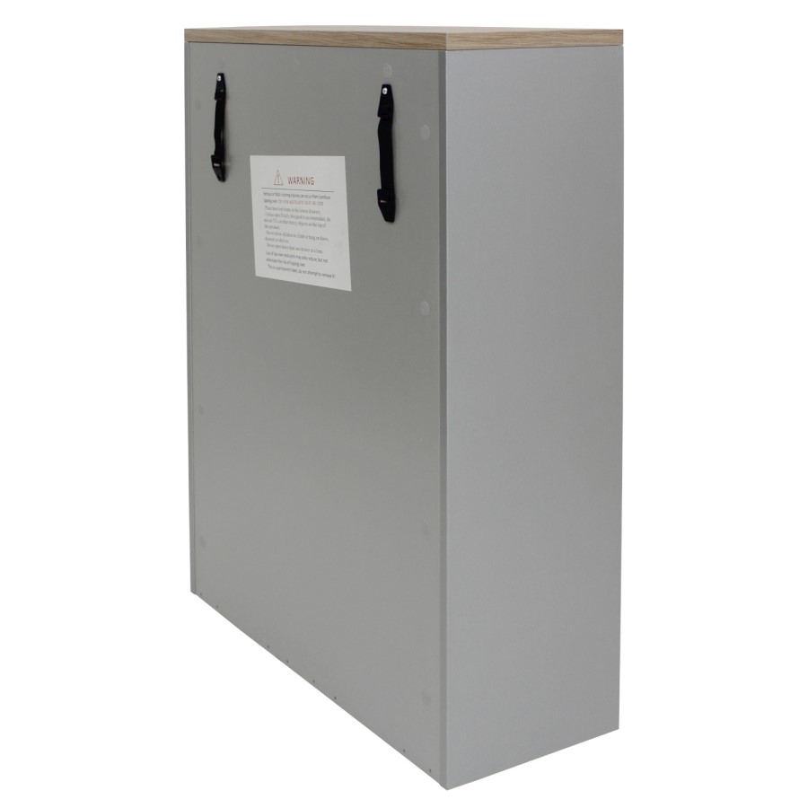 Light Grey Wide Wall Mounted Bookcase - Denver