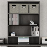 Wide Dark Grey Wall Mounted Bookcase - Denver